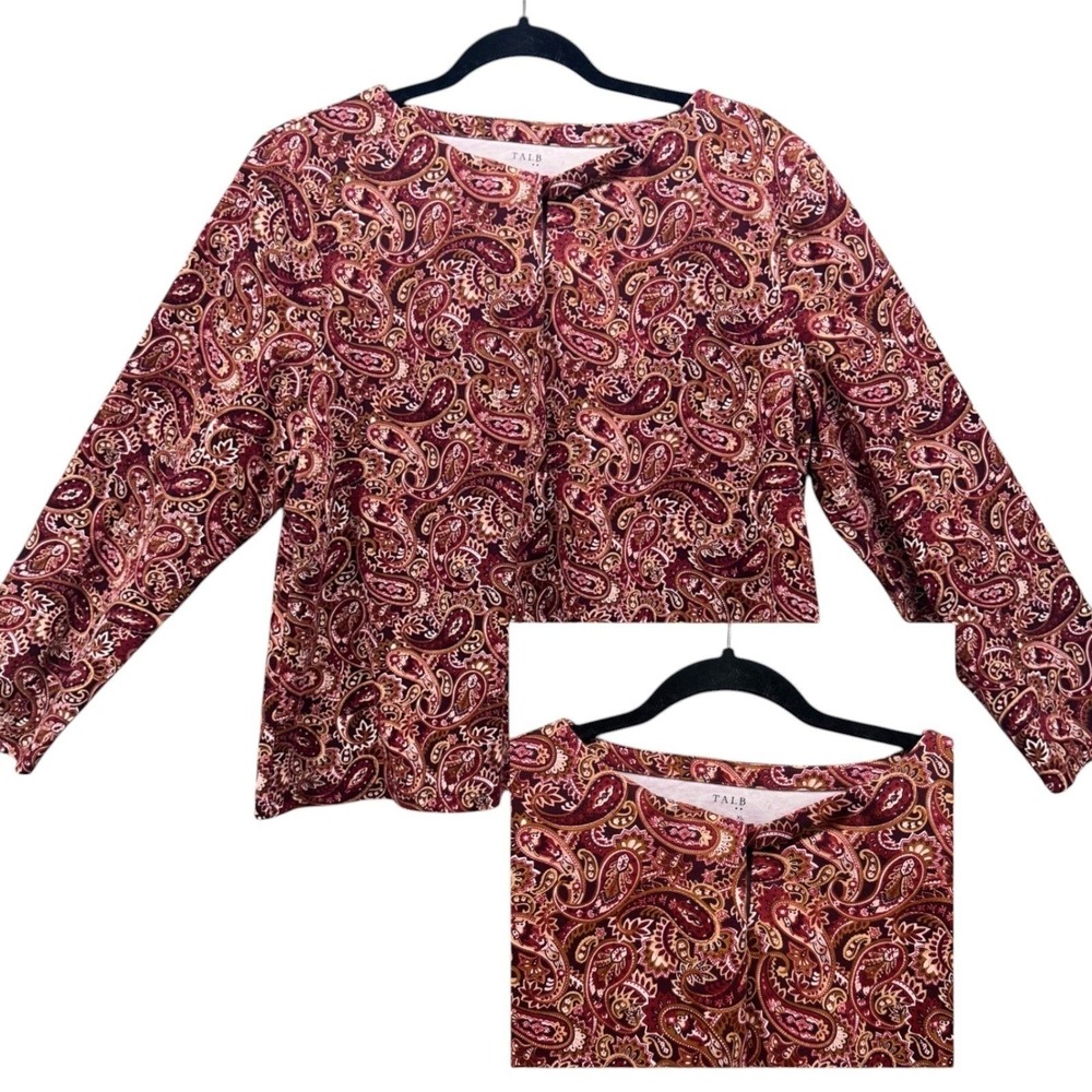 Talbots Paisley Blouse Brown XL‎